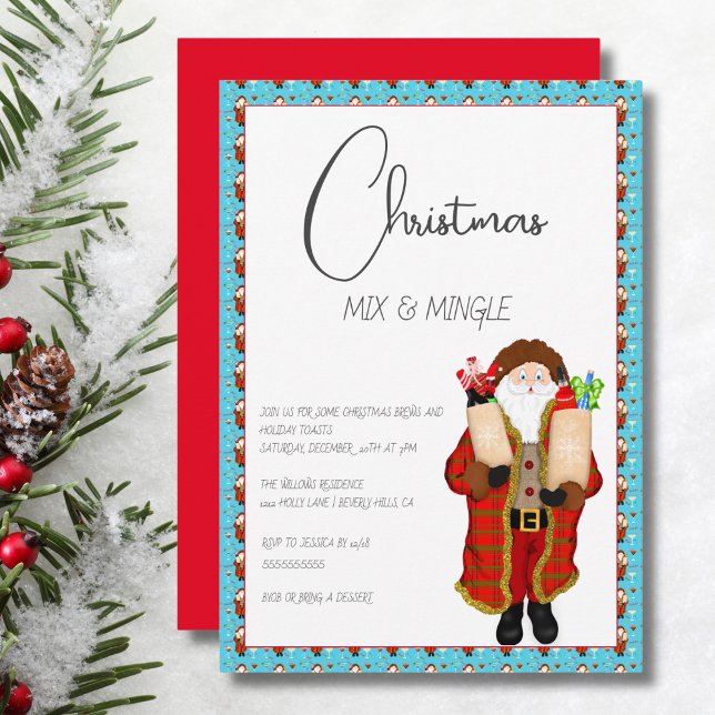 Convite Natal Papai Noel Trazendo Bebidas  (Criador carregado)