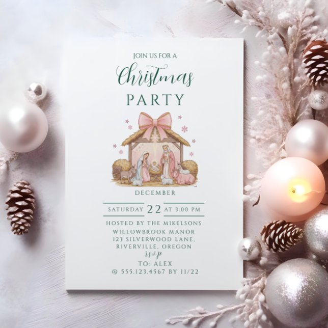 Convite Natal Pastel da Natividade (Criador carregado)