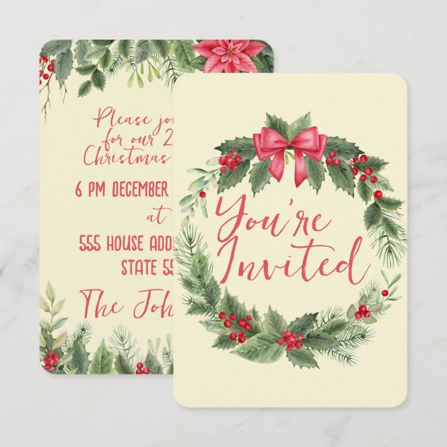 Convite Natal personalizado (Frente/Verso)