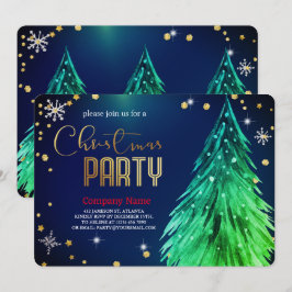 Convite Natal Pinheiros Mágico Elegante Festivo