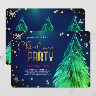 Convite Natal Pinheiros Mágico Elegante Festivo