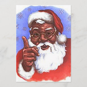 Convite Natal preto de Papai Noel do afro-americano