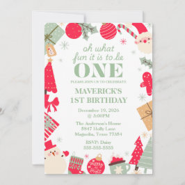 Convite Natal Que Divertido Primeiro Aniversário
