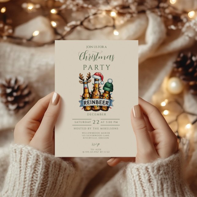 Convite Natal Reinbeer Divertido (Criador carregado)