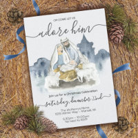 Natal religioso com o bebê Jesus, Mary e Joseph