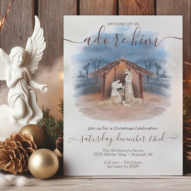 Convite Natal Religioso Jesus, Maria e José (Criador carregado)