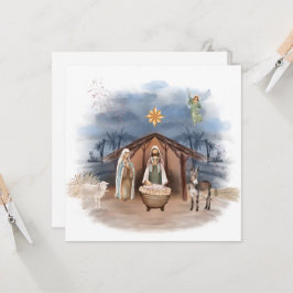 Convite Natal Religioso Nascimento Jesus Batismo I