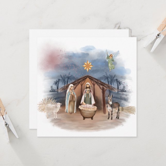 Convite Natal Religioso Natividade Nascimento Jesus Batism (Frente/Verso In Situ)