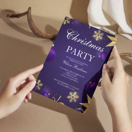 Convite Natal Roxo Vintage