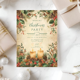 Convite Natal Rustic Candle Pinecone