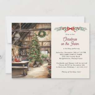 Convite Natal Rústico na Festa de Fim de Ano da Fazenda