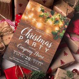 Convite Natal rústico país corporativo visco luz