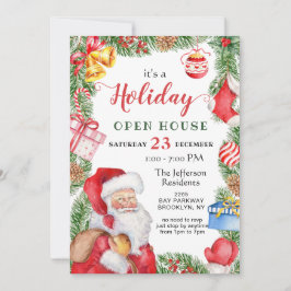 Convite Natal Santa Claus Abrir Casa No Natal