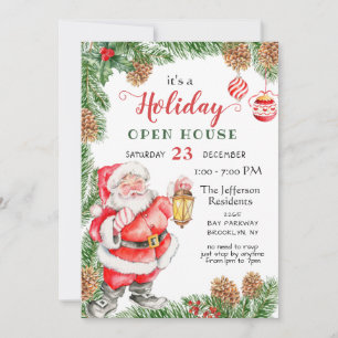 Convite Natal Santa Claus Abrir Casa No Natal