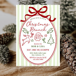 Convite Natal Santa Coquette Laço Brunch de Natal
