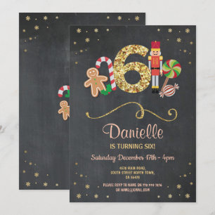 Convite Natal Sexta Feriados de Aniversário de 6 Seis Con