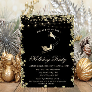 Convite Natal Sleigh Reindeers é Feriado