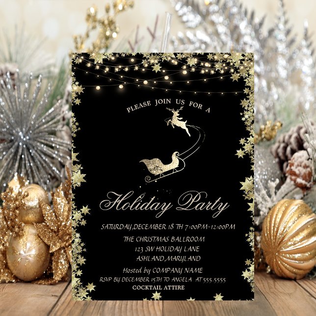 Convite Natal Sleigh Reindeers é Natal (Criador carregado)