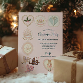 Convite Natal Verde Rosa