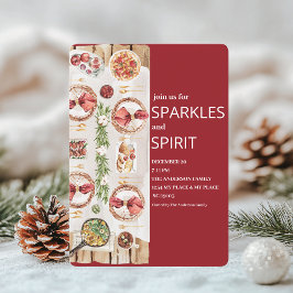 Convite Natal Vermelho da Borgonha Elegante