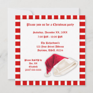 Convite Natal vermelho e branco do Papai Noel