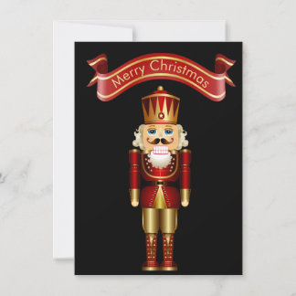 Convite Natal vermelho e Dourado do Noz-Cacker