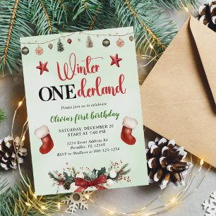 Convite Natal Winter Onederland Primeiro Aniversário