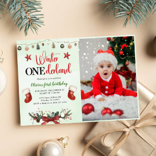Convite Natal Winter Onederland Primeiro Aniversário Foto