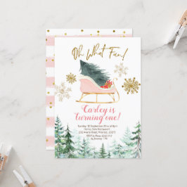 Convite Natal Winter Sleigh Oh Que Divertido Primeiro Aniv