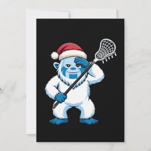 Convite Natal Yeti Lacrosse Chapéu de Papai Noel Sasquatch