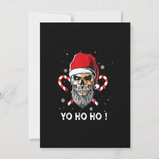 Convite Natal Yo ho ho ho Pirata Papais noeis Engraçados P (Frente)