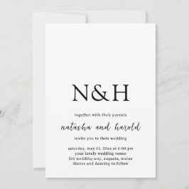 Convite Natasha Monograma Modern Wedding