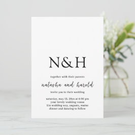 Convite Natasha Monograma Modern Wedding