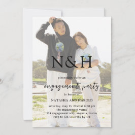 Convite Natasha Photo Monograma Festa de noivado Moderna