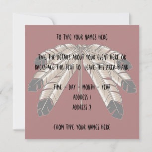 Convite Native Invitations Personalized Native Art Cards