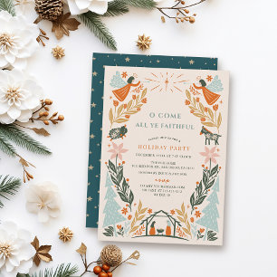 Convite Natividade Angels Festa Religiosa de Natal