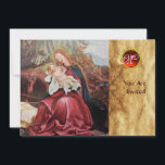 CONVITE NATIVIDADE COM ANJOS - MÁGICA DO MONOGRAMA DE NATA<br><div class="desc">Atmosfera colorida e mágica do Natal pelo pintor alemão Matthias Grunewald .Elegante , elegante e design único com uma pedra gema 3D vibrante em pergaminho facilmente personalizável com seu texto e suas iniciais .design digital por BALDESIGN3D (c) Fácil de personalizar como natal, anúncio de festas de férias, cartões de lugar,...</div>