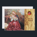 CONVITE NATIVIDADE COM ANJOS - MÁGICA DO MONOGRAMA DE NATA<br><div class="desc">Atmosfera colorida e mágica do Natal pelo pintor alemão Matthias Grunewald .Elegante , elegante e design único com uma pedra gema 3D vibrante em pergaminho facilmente personalizável com seu texto e suas iniciais .design digital por BALDESIGN3D (c) Fácil de personalizar como natal, anúncio de festas de férias, cartões de lugar,...</div>