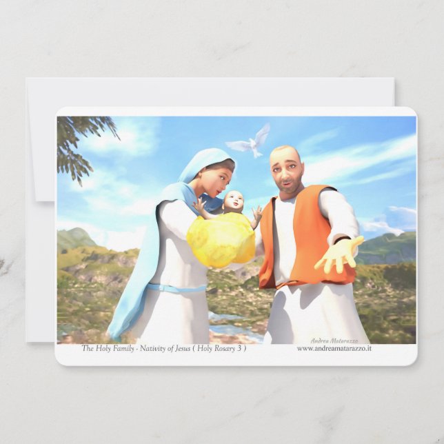 Convite Natividade de Jesus - A Sagrada Família  (Frente)