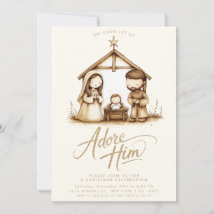 Convite Natividade do Menino Jesus Presépio Natal Religios