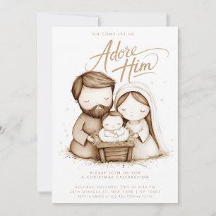 Convite Natividade Menino Jesus Adore-O Natal