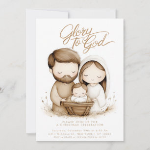 Convite Natividade Menino Jesus Glória a Deus Natal