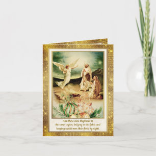 Convite Natividade Pastores & Anjos Natal Dourado