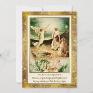 Convite Natividade Pastores & Anjos Natal Dourado