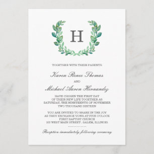 Convite natural do casamento da grinalda