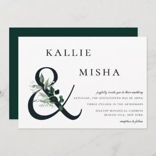 Convite Natural Greenery Ampersand Wedding
