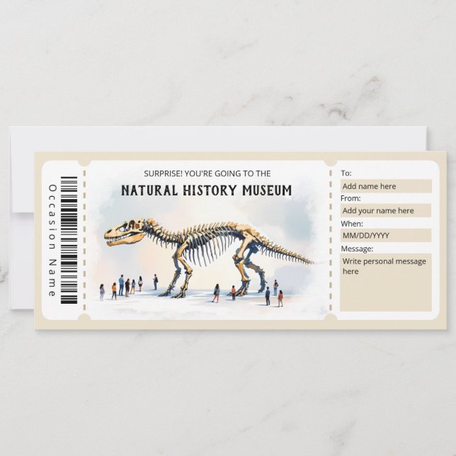 Convite Natural History Museum Gift Certificate Template (Frente)