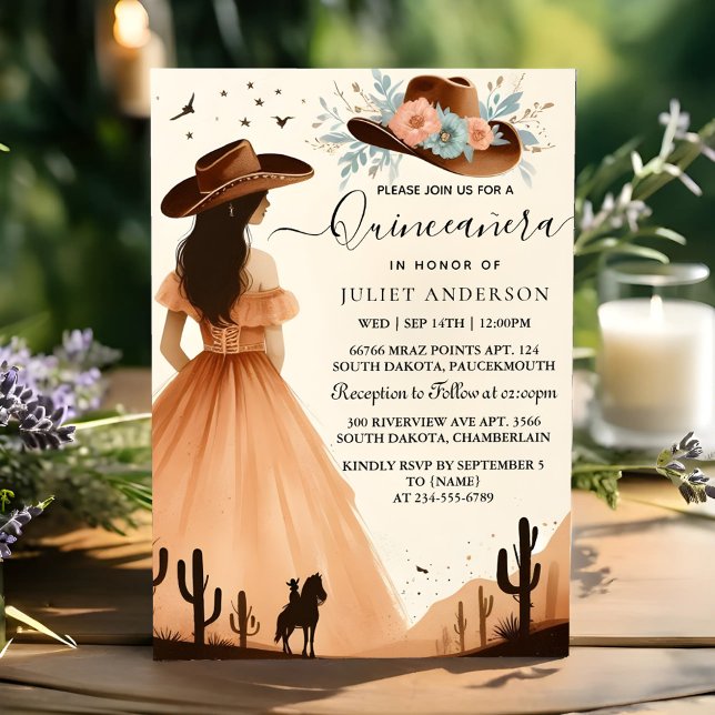 Convite Nature Barn Wood Boho Fazenda Western Quinceanera (Criador carregado)