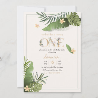 Convite Nature birthday invitation template flowers invite