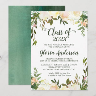Convite Nature Greenery Classe Floral de Graduação de 2022